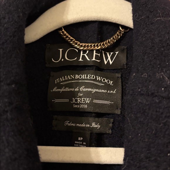 J. Crew Classic Dark Blue Wool Coat - Picture 3 of 3